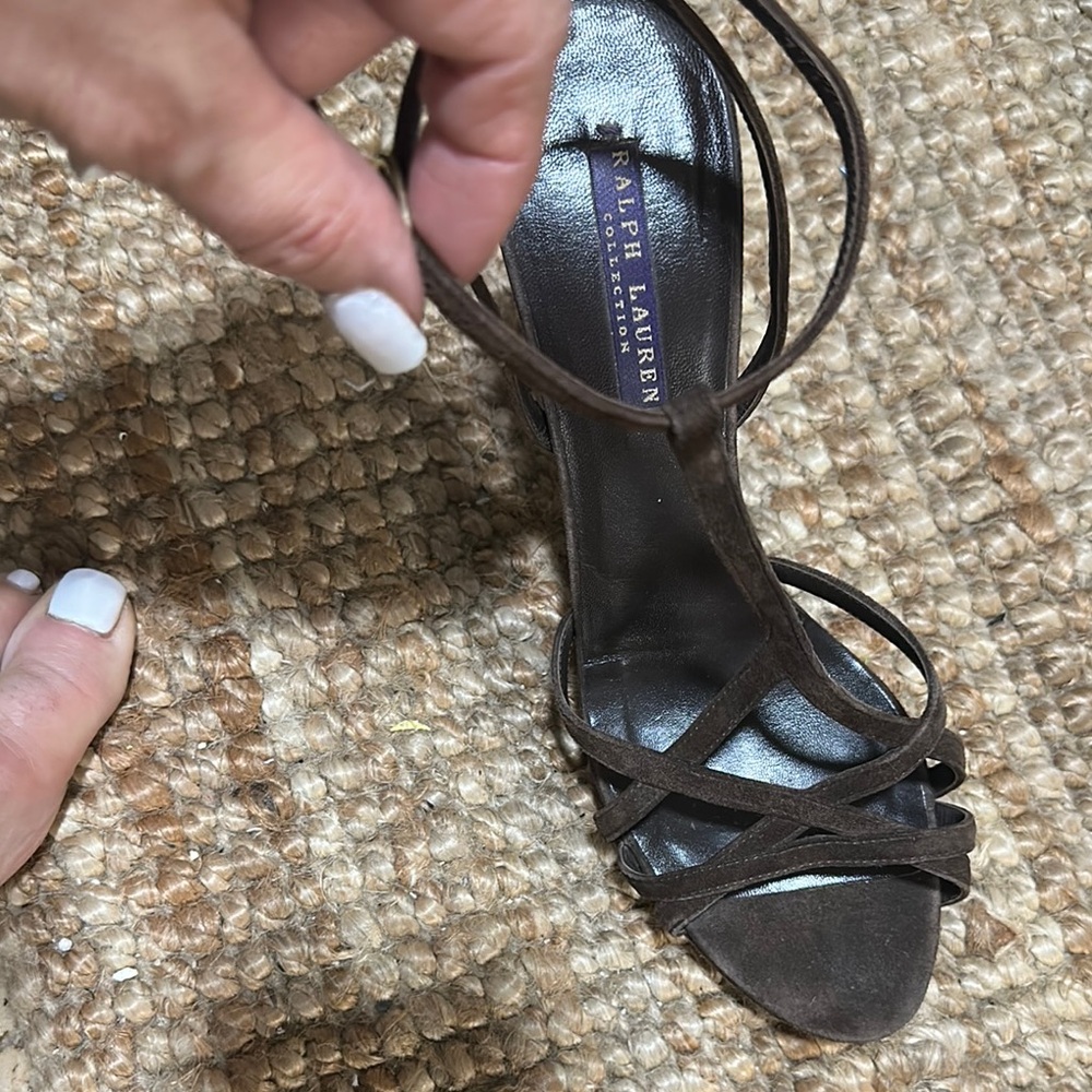 Ralph Lauren Brown Suede Strappy Women's Sandals